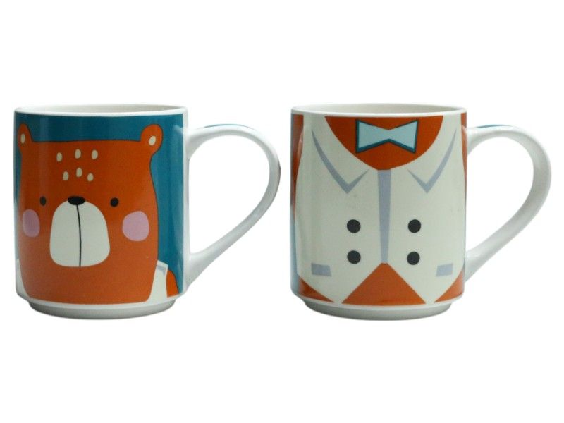 Kids 2 - Piece Porcelain Mug Bear Motif 265ml