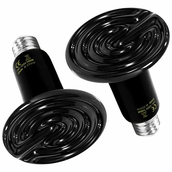 2 x 100W NOMOY Reptile Matt Ceramic Heat Lamps Combo Deal