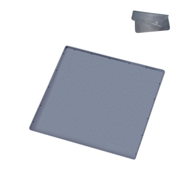 Synergy360 Silicone Under-Sink Mat &amp; Premium Microfiber Cloth - Grey (50cm x 50cm)