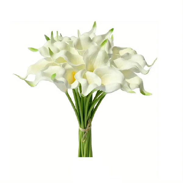 35cm White Lilies Faux Artificial Flower Lily Bouquet Plant Decoration 11 Piece