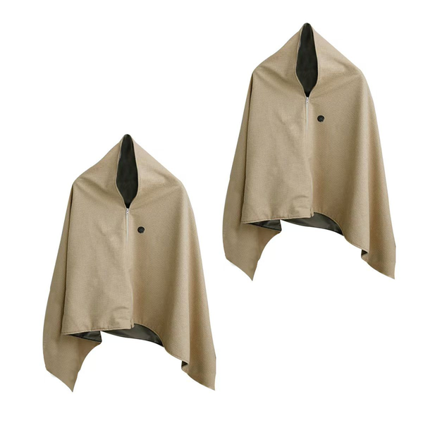 2 Pack Dual-Purpose Heated Shawl Blanket, 85×150cm, Wearable Warm Blanket