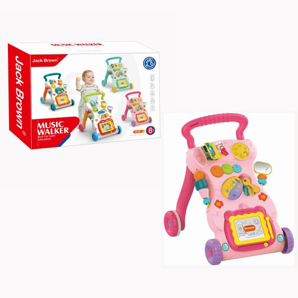 Jack Brown Multifunctional First Steps Baby Walker Toy - Pink