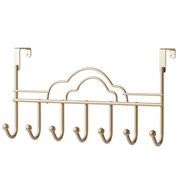 Could Shape Metal Gold Door Hanger with 7 Hooks Overdoor Organizer Hook