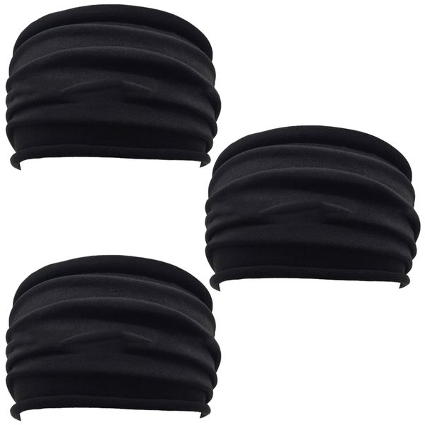 Sport Yoga Workout Running Headband 3 Set Black