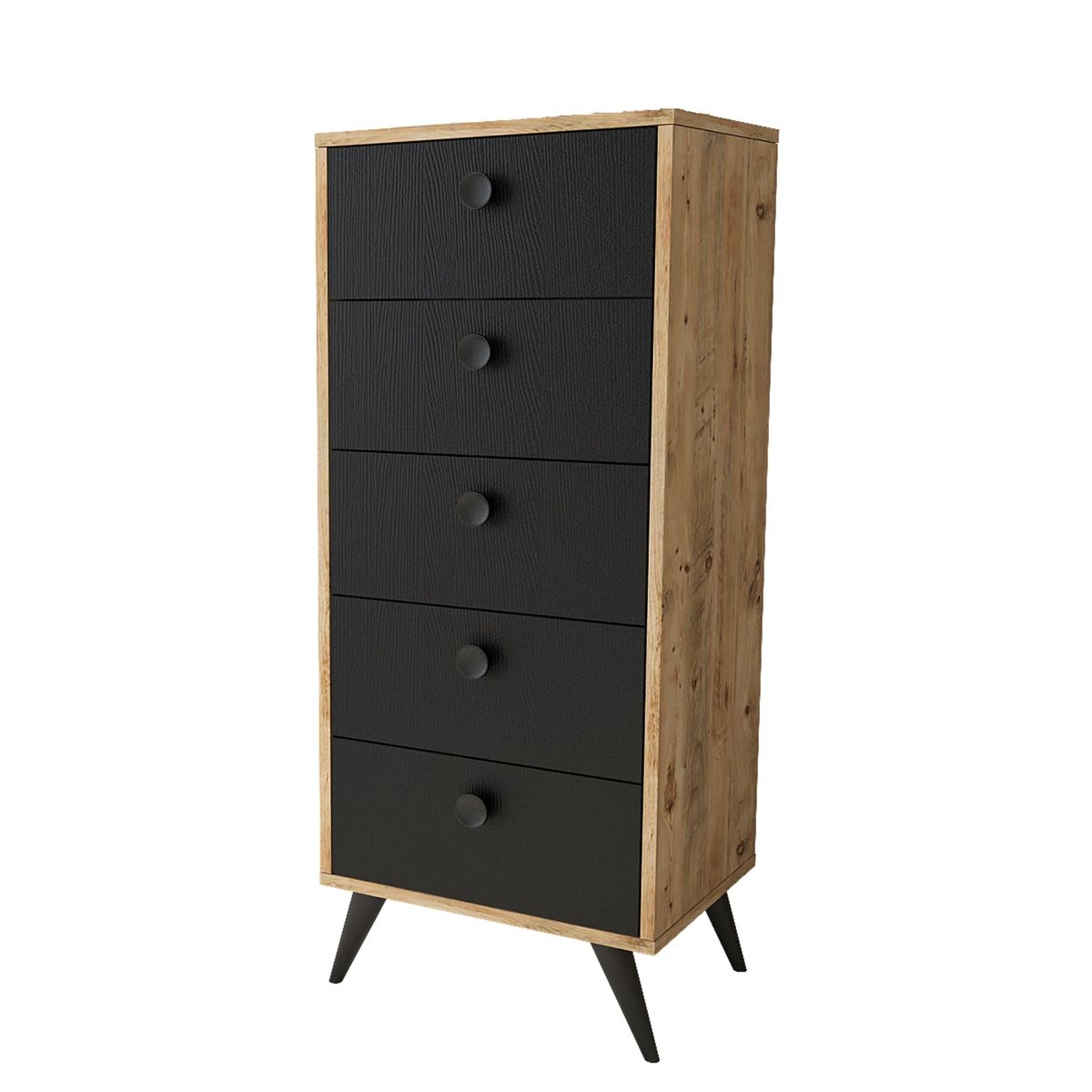 Chest of Drawers Nightstand with 5 Drawers Retro Legs Buy Online in