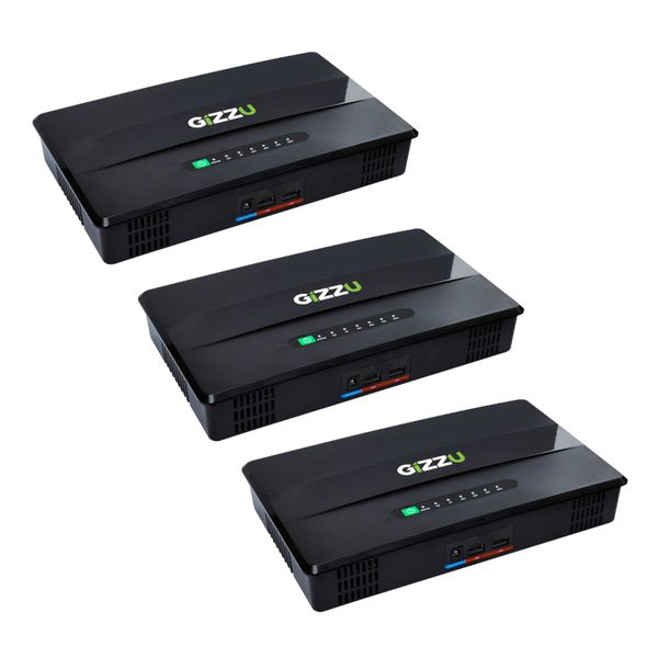 Gizzu 100W 46Wh 14400mAh Mini POE DC UPS - 3 Pack