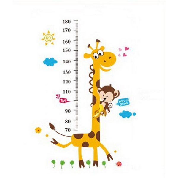 Child Height Wall Chart Giraffe Children Height Measure Removable - 4 Piece