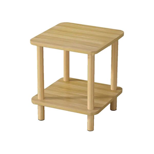 2-Tier Simple Modern Wooden Nightstand Side Table for Bedroom Office