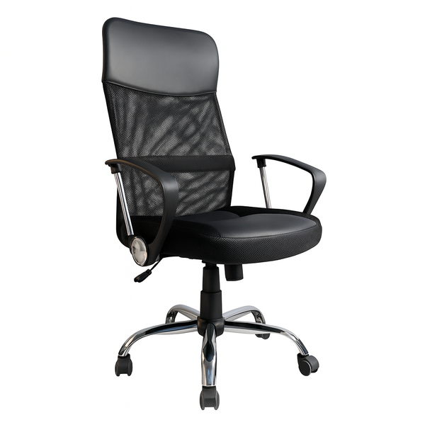 Office Chair - Black Mesh, Chrome, 120kg Capacity