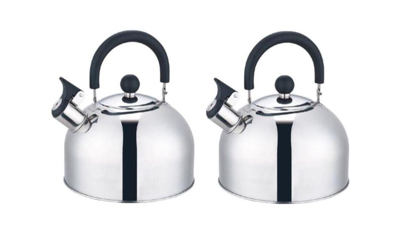 Whistling Stovetop Gas Kettle - 2.0 Litre - Stainless Steel - 2 Pack
