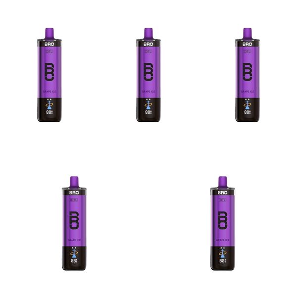 Bro Vapes Hookah 40000 Puffs DTL - Grape Ice (Pack of 5)