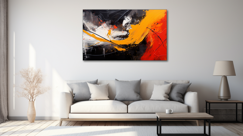 Canvas Wall Art - Creative Abstract Red and Orange - HD0177
