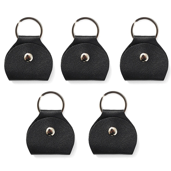 5 x Guitar Pick Holder Keychain Guitar Pick Holder Bag Black