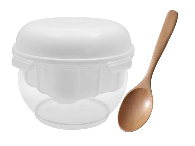 Large 20cm Greek Yogurt, Nut Milk &amp; Cheese Strainer - 2L with Stir Spoon