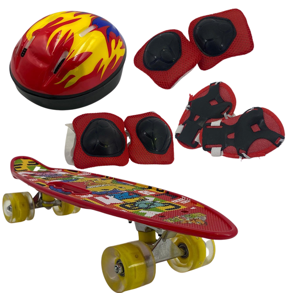 Skateboard With Protective Gear