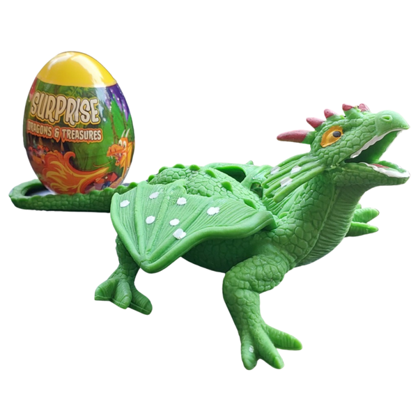 Surprise Egg with Green Life-Like Dinosaur.