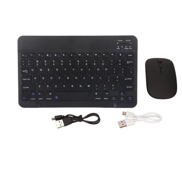 Keyboard Mouse Combo Silent 10in Wireless Black