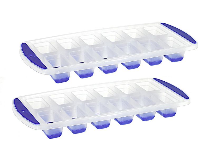 Elegant 2 Pieces - Silicone Pop Out Rect-angle Ice Cubes Trays