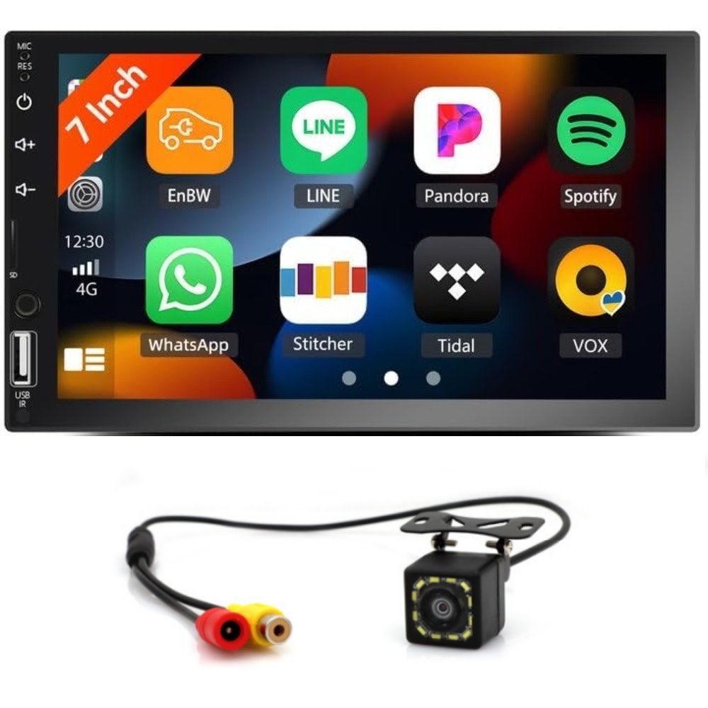 Double Din Car Stereo, in-Dash Car Radio with CarPlay/Android 7 Inch HD