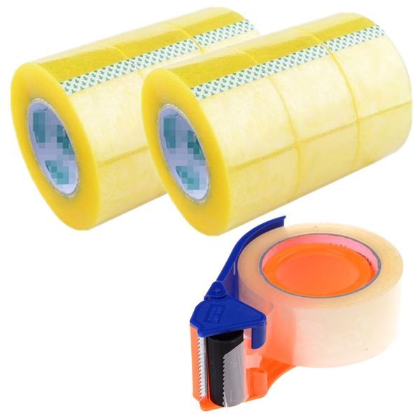 Packaging Tape Packing Sticky Tape 45MMx200M - Clear +Tape Dispenser Cutter