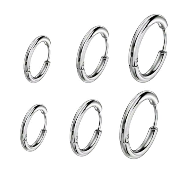 Stainless Steel Earrings, Coil Design 8mm,10mm And 12mm