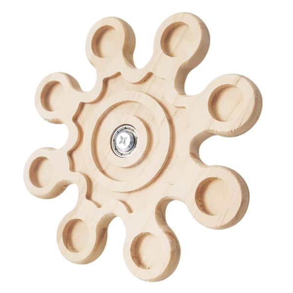 Pet Chinchilla Rotating Wooden Wheel Chewing Toy - 6.3cm