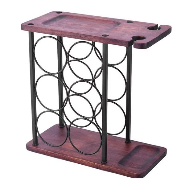 Blue Angel Luxury Design Red Wine Bottle Storage Rack With Glasses Holder