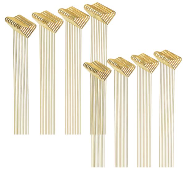 100 Pack - Heart Floral Card Holder Picks - Gold