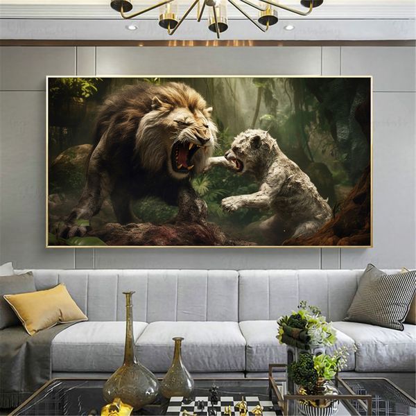 Canvas Wall Decor - Jungle Clash - 0454