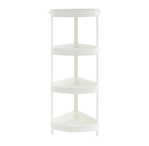 Easy Assembly Free Standing 4 Tier Bathroom Corner Storage Shelf