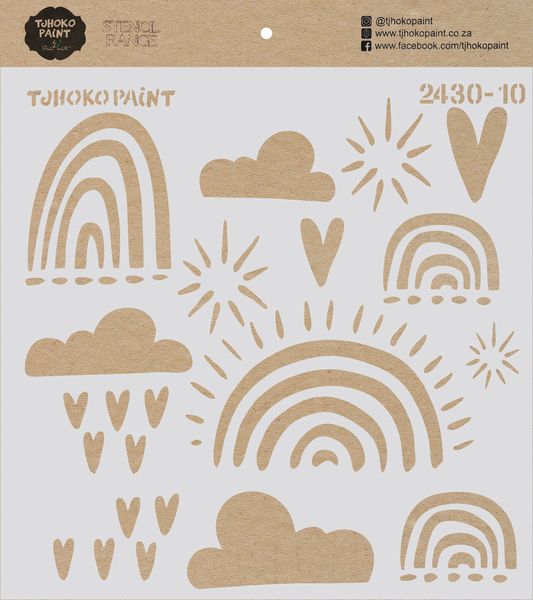 Tjhoko Paint Stencil - 30x30cm - Rainbow Dreams