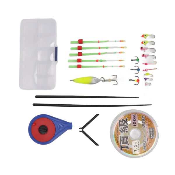 Ice Fishing Rod Set Tip Rod Hooks Blue