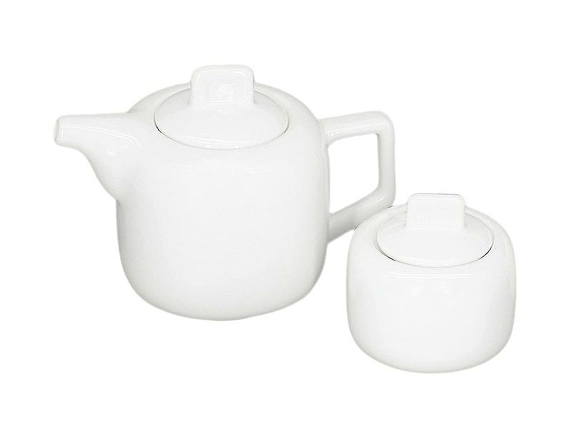Elegant Tea Pot and Sugar Bowl Combo - White