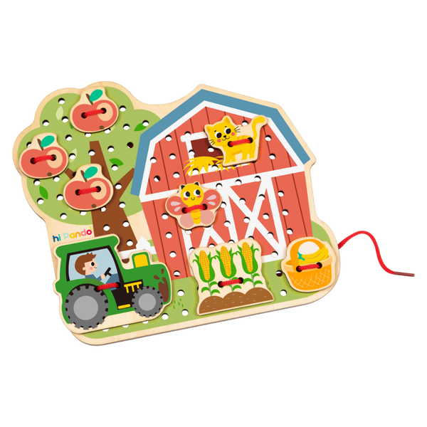 hi Pando - Wooden Threading Board - Farmed Themed - 23pcs