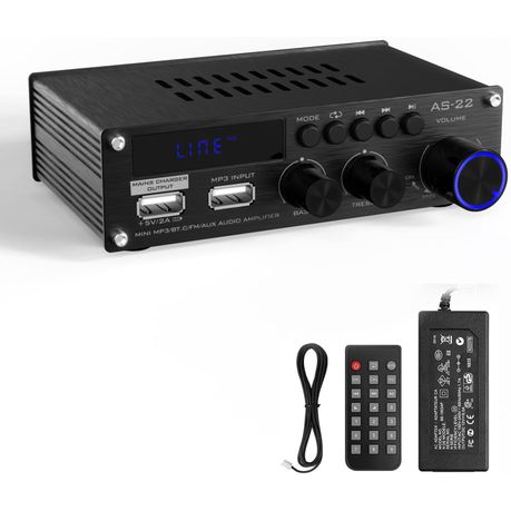 Mini Amplifier, 2 Channel Stereo Amplifier, Power Amplifier Max 300W x 2 Image