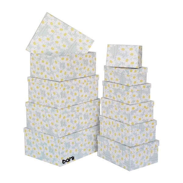 bani - Blue Daisies - 10 Piece Nesting Gift Box Set with Lid