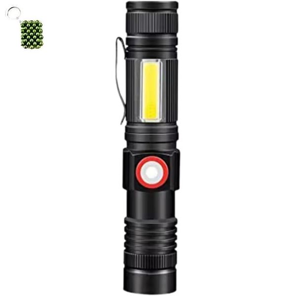 Outdoor Rechargeable Tactical Magnetic Flashlight And A Keyholder