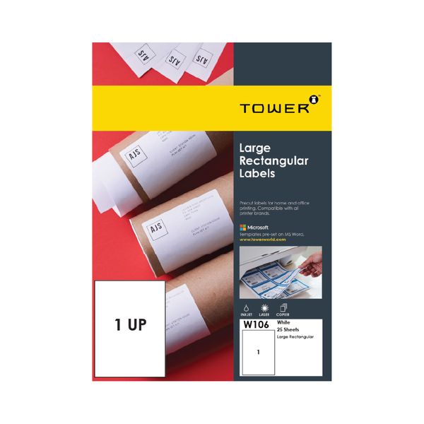 TOWER A4 Self-adhesive printable labels -25 Sheets