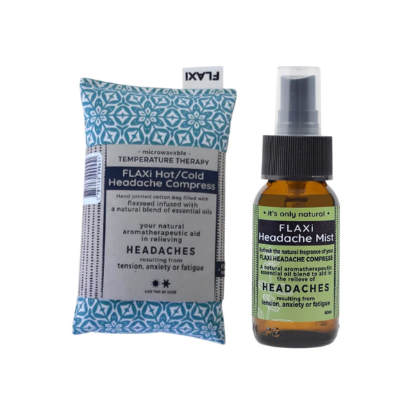 FLAXi Headache Hot/Cold Compress Therapy Pillow Bay Leaf + Mist (50ml)