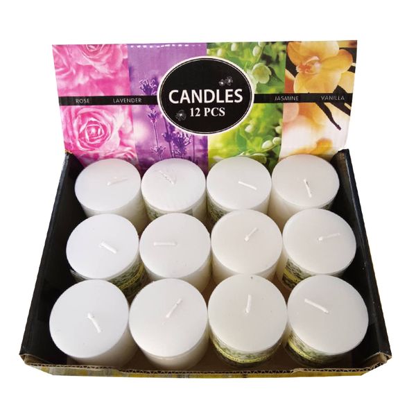 12-Pieces White Regular Candle - 5 x 5cm