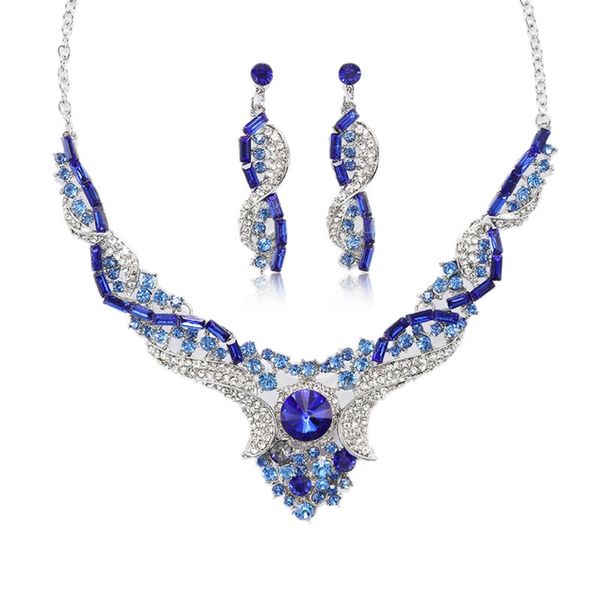 Vintage luxury Necklace And earring Set-Silver