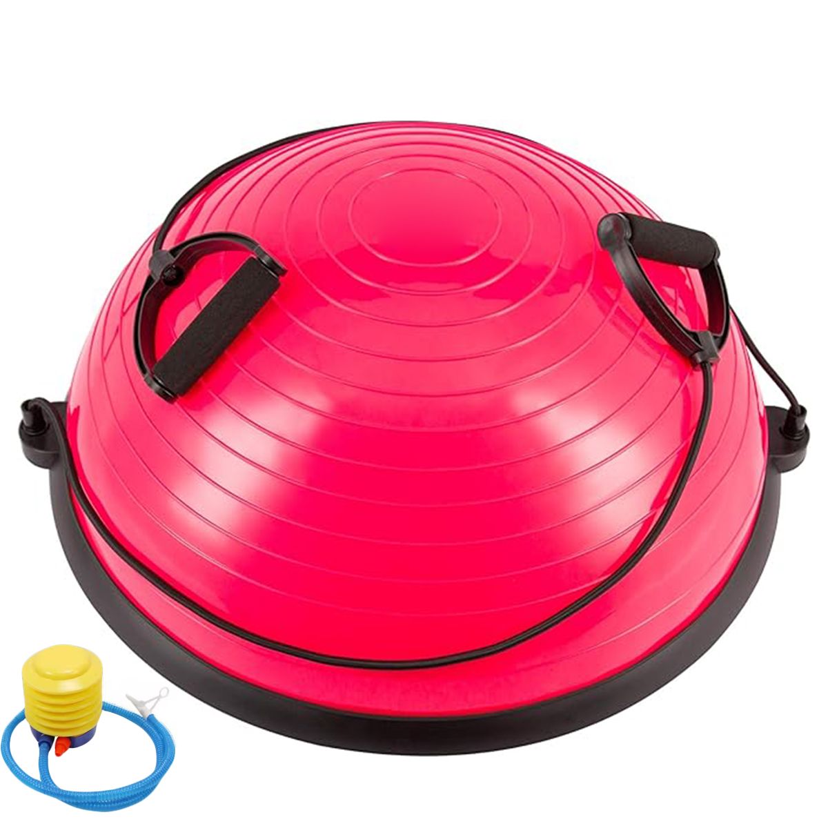 58cm Glossy Fitness Balance Ball Pilates Half-Ball Air Pump Pull Rope Foot