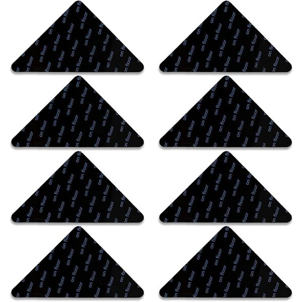 8 Pack Rug Tape, Double-Sided Adhesive Rug Stickers Keep Corners Flat