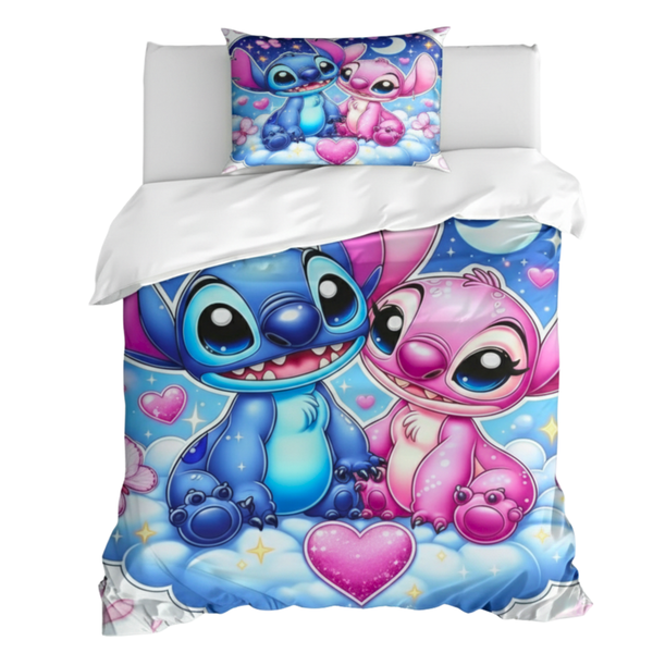 Stitch and Angel Night Sky Single Duvet Cover Set