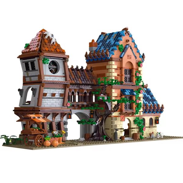 Medieval Tavern Building Blocks - 2843 Pieces (Not a Lego Branded Product)