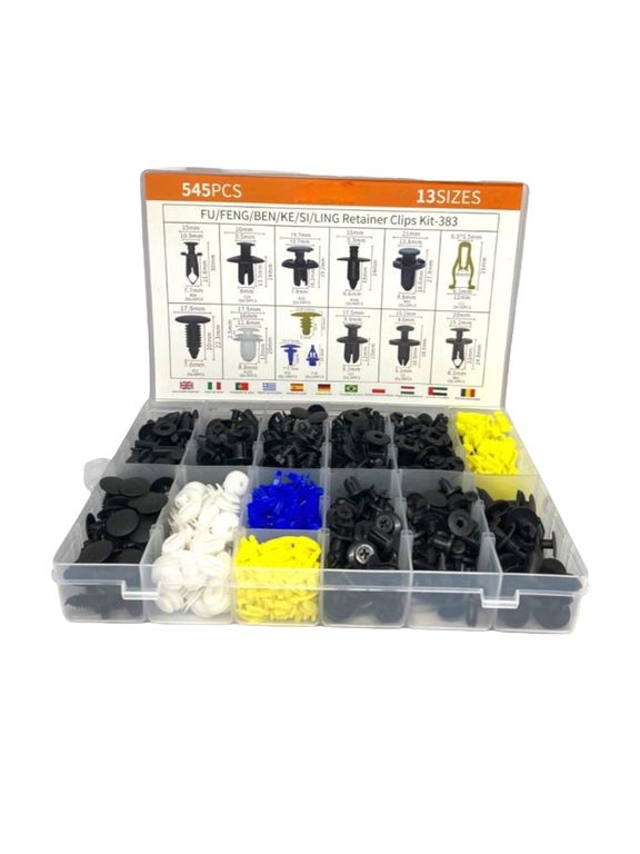 545 Piece Assorted Auto Retainer Clips Kit Box