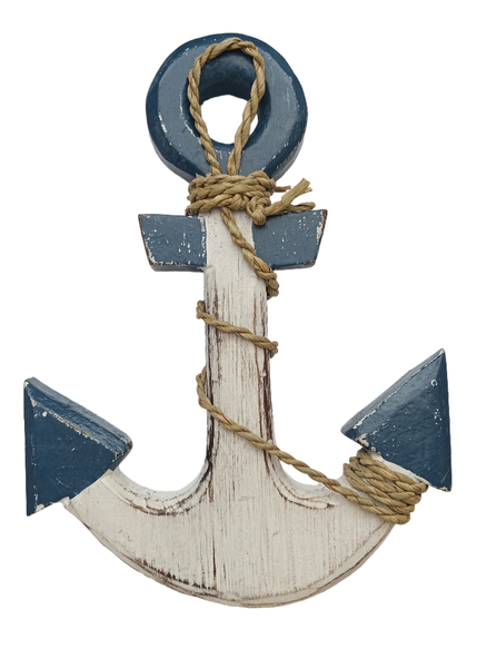 Nautical Wooden Anchor Wall Mounted - 20cm x 15cm