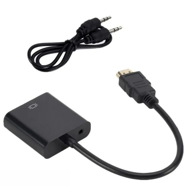 HDMI to VGA Adapter with Audio Compatible with PS4 Xbox TV Box Laptops