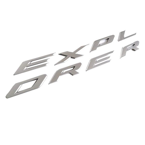 Explorer Car Emblem Front Hood 3D Letters Sticker(Gloss Silver)