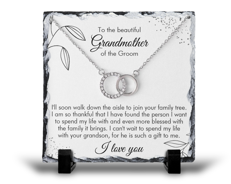 To The Beautiful Grandma Of The Groom Wedding v1 Gift Rock Slate